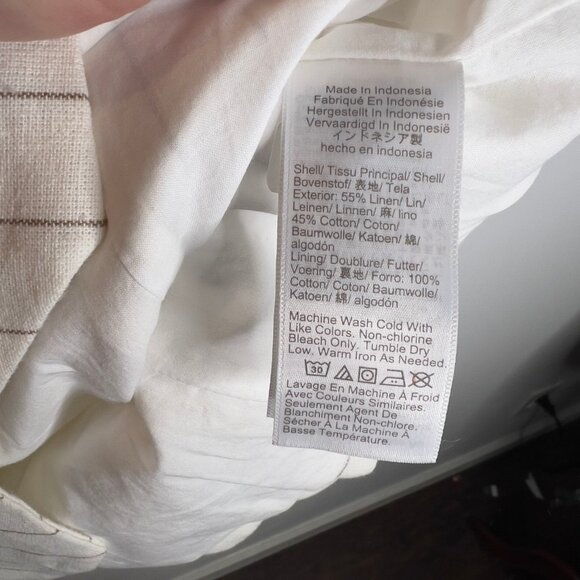 J.Crew $90 Striped Linen-Blend Vest Size 16 Ivory Camel CI314 - Picture 5 of 6